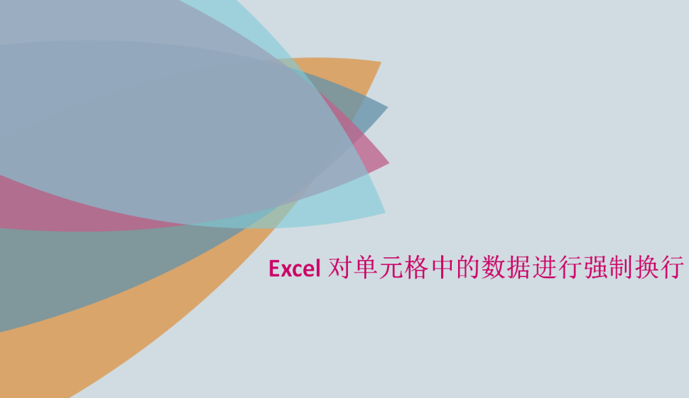 Excel 對單元格中的數(shù)據(jù)進行強制換行