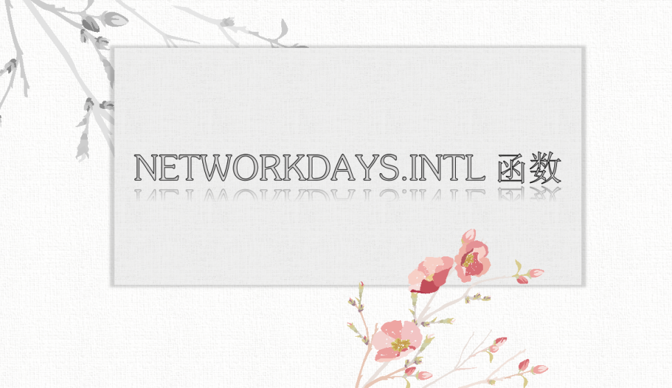 NETWORKDAYS.INTL?函數(shù)