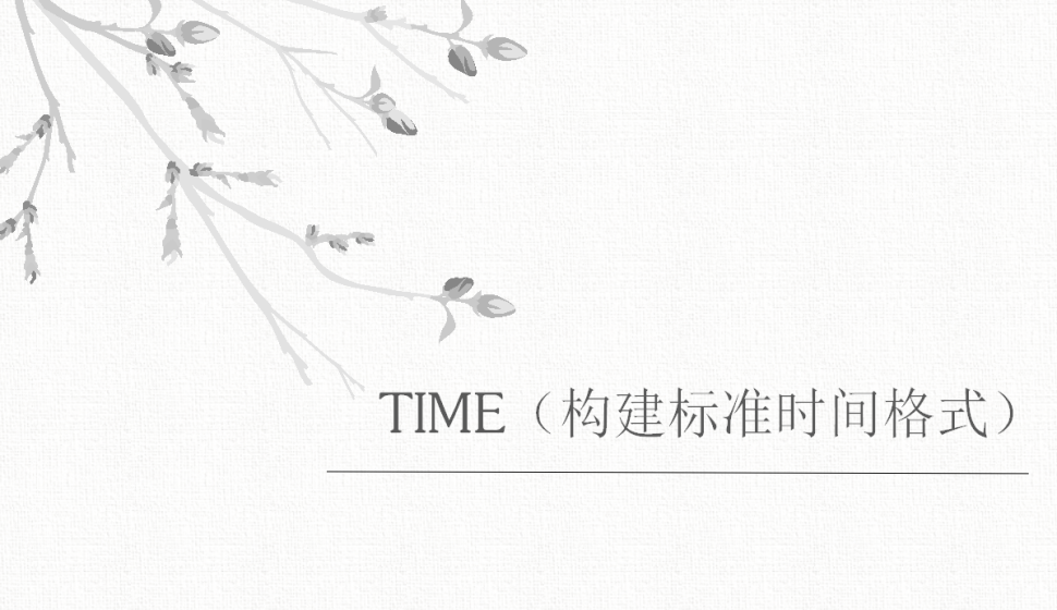 TIME（構(gòu)建標(biāo)準(zhǔn)時(shí)間格式）