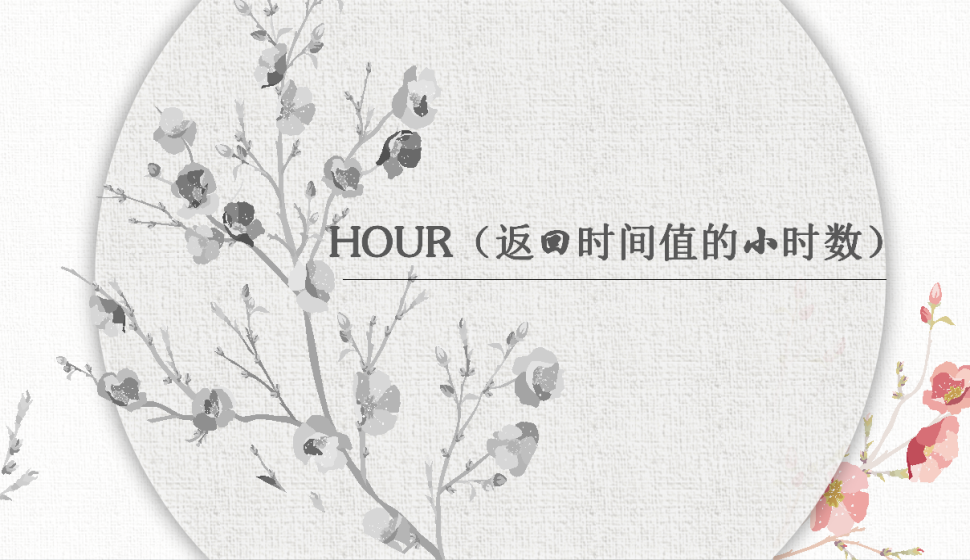 HOUR（返回時(shí)間值的小時(shí)數(shù)）