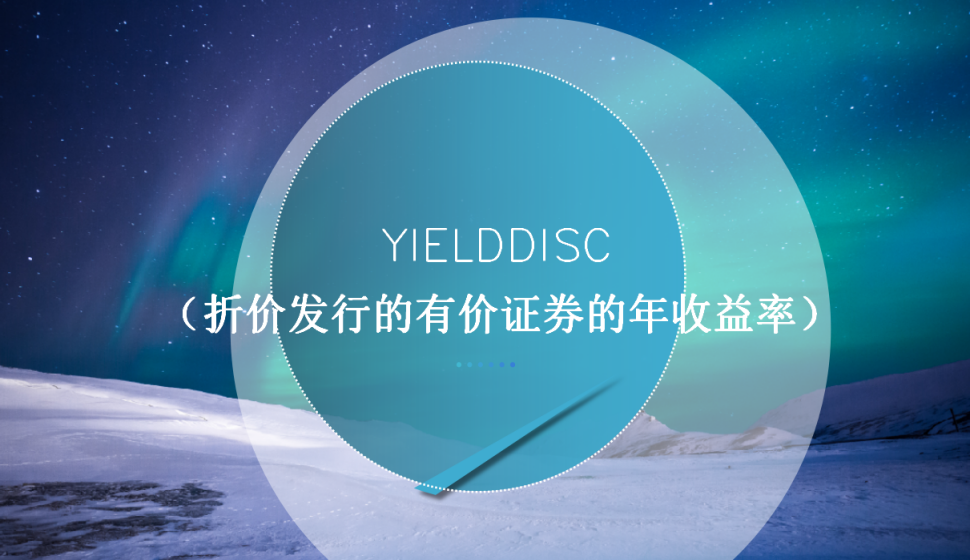 YIELDDISC（折價(jià)發(fā)行的有價(jià)證券的年收益率）